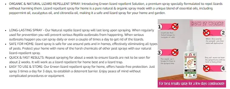 Erwon Lizard Repellant Liquid Spray